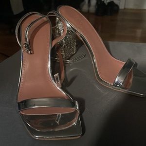 ASOS silver heels size 10 (size 8 in EU)